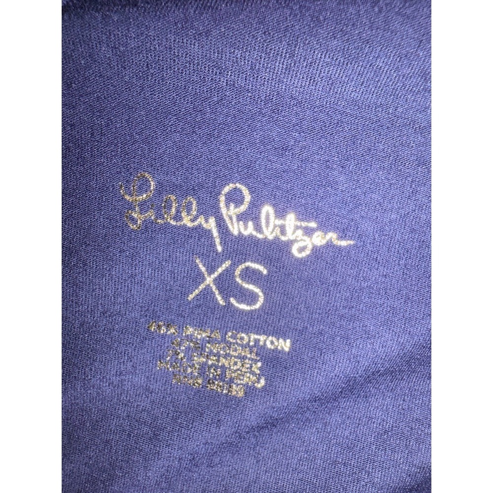 Lilly Pulitzer KRISTEN TOP Lapis Navy Blue XS Tank Cris Cross Summer Travel Sun - Picture 8 of 12
